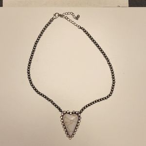 Heart Shaped Silver-Tone Necklace